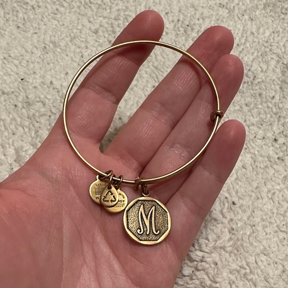 Alex and Ani Gold Initial Charm Bracelet - Picture 1 of 2